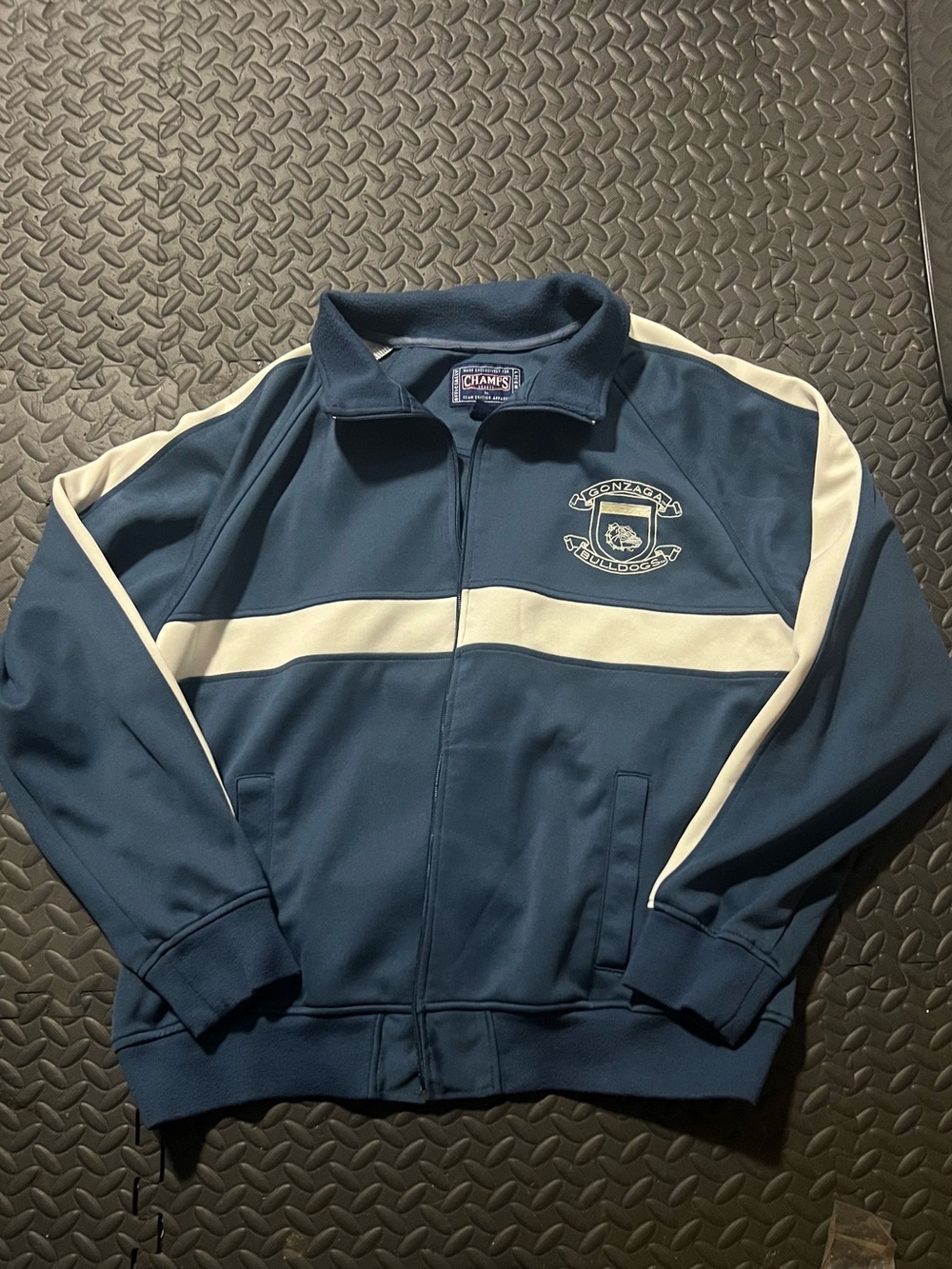 Champs Navy and White Zip-Up Track Jacket